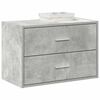 vidaXL Skåp med 2 lådor betonggrå 60x31x40 cm konstruerat trä