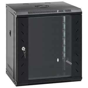 vidaXL 12U N&auml;tverkssk&aring;p v&auml;ggmonterat 19" IP20 53x40x60 mm