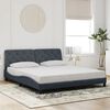 vidaXL Bed Frame without Mattress Dark Grey 180x200 cm Velvet