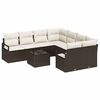 vidaXL Soffset 9 st 8-Antal sittplatser Brun och gr&auml;ddvit Polyrattan