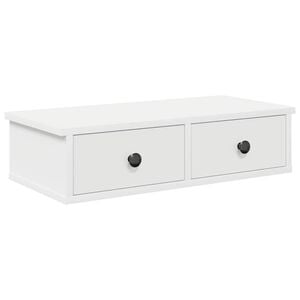 vidaXL Vägghylla med lådor vit 60x28x15 cm konstruerat trä