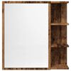vidaXL Spegelskåp för badrum åldrat trä 62,5x20,5x64cm konstruerat trä