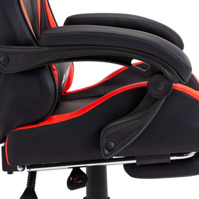 vidaXL Gamingstol med fotstöd röd och svart konstläder