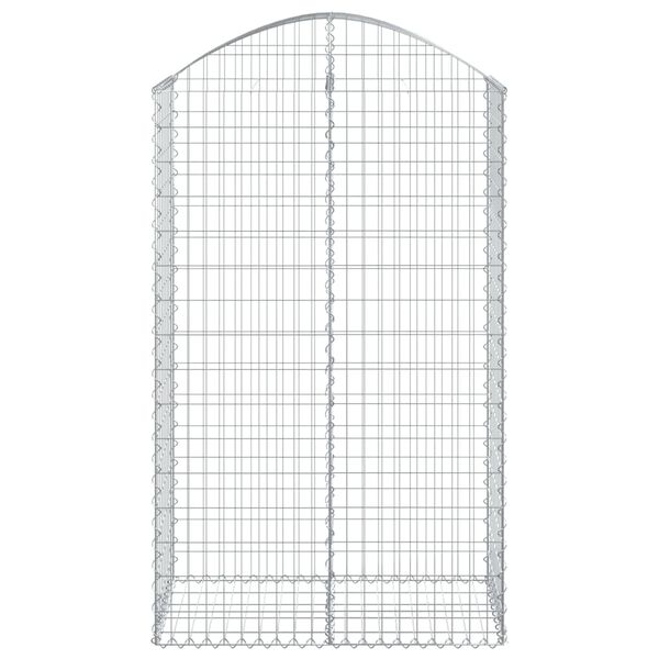 vidaXL Gabion bågformad 100x50x160/180 cm galvaniserat järn