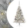 vidaXL Konstgjord F&ouml;rbelyst Julgran Silver 120 cm PET