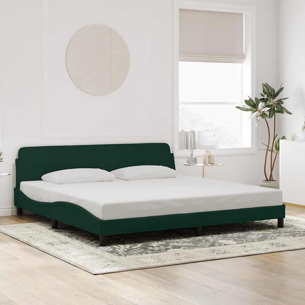 vidaXL Bed Frame "Dover" Dark Green 200x200 cm Velvet