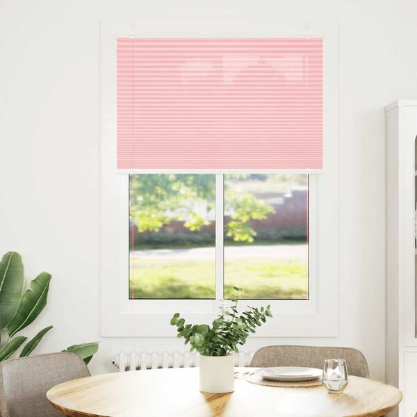 vidaXL Plisserad persienn rosa 90x150 cm tyg bredd 89,4 cm polyester