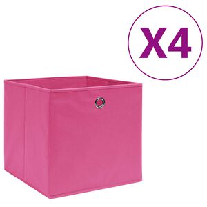 vidaXL F&ouml;rvaringsl&aring;dor 4 st non-woven tyg 28x28x28 cm rosa