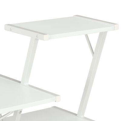 vidaXL Skrivbord med hylla vit 116x50x93 cm