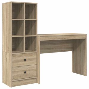 vidaXL Skrivbord Sonoma-ek 145,5 x 40 x 127 cm 2 st