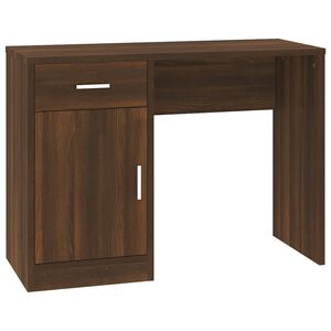 vidaXL Skrivbord l&aring;dor & sk&aring;p brun ek 100x40x73cm konstruerat tr&auml;