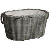 vidaXL Vedkorg med b&auml;rhandtag 59x42x28 cm gr&aring; pil