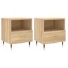 vidaXL S&auml;ngbord 2 st sonoma-ek 40x35x47,5 cm konstruerat tr&auml;