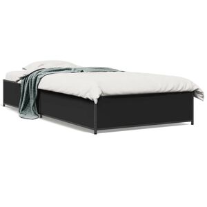 vidaXL S&auml;ngram svart 90x200 cm konstruerat tr&auml; och metall
