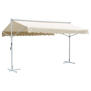 vidaXL Frist&aring;ende markis 500x300 cm gr&auml;ddvit
