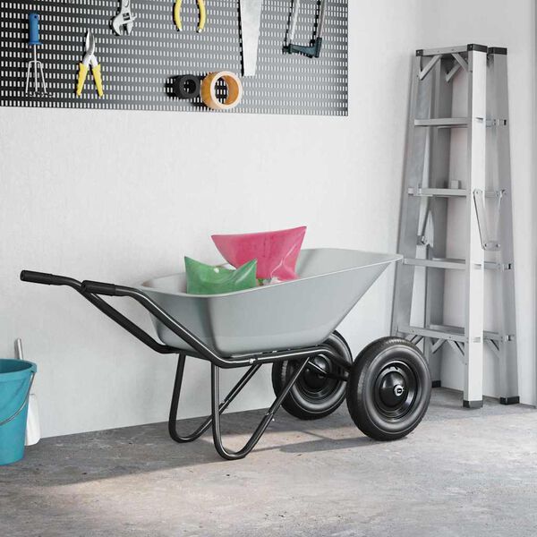 vidaXL Skottk&auml;rra Bricka Ers&auml;ttning Silver 88 x 60 x 32 cm St&aring;l