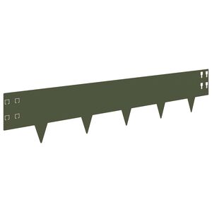 vidaXL Kant f&ouml;r gr&auml;smatta 10 st 100 x 20 cm St&aring;l Olivgr&ouml;n