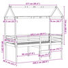 vidaXL Hög säng med tak 80x200 cm massiv furu