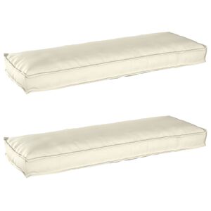 vidaXL Pallkuddset 2 pcs Kr&auml;m 120 x 40 x 8 cm Oxford Tyg