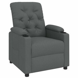 vidaXL Reclinerf&aring;t&ouml;lj m&ouml;rkgr&aring; tyg