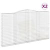 vidaXL Gabioner b&aring;gformade 2 st 400x30x220/240 cm galvaniserat j&auml;rn
