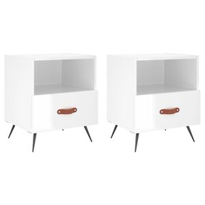 vidaXL S&auml;ngbord 2 st vit h&ouml;gglans 40x35x47,5 cm konstruerat tr&auml;