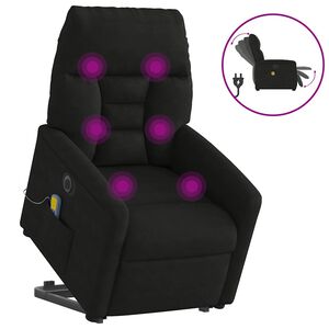 vidaXL Elektrisk massagef&aring;t&ouml;lj med uppresningshj&auml;lp mikrofibertyg