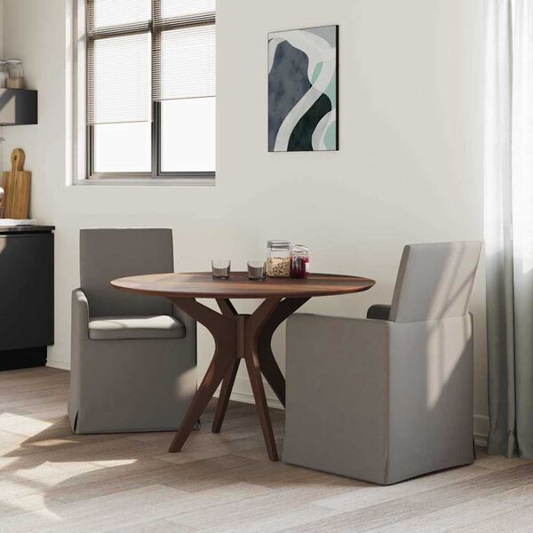 vidaXL Matstolar med hjul 2 pcs Ljusgr&aring; 57 x 67 x 95 cm Linne