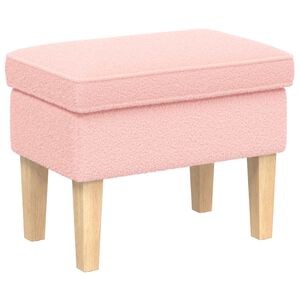 vidaXL Fotpall Rosa 55 x 35 x 41 cm Boucl&eacute;