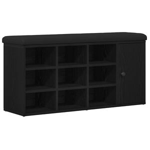 vidaXL F&ouml;rvaringsb&auml;nk Svart Ek 102 x 32 x 50 cm Konstruerat tr&auml;