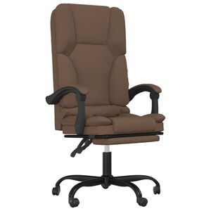 vidaXL Kontorsstol med massage brun tyg