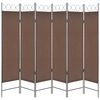 vidaXL Rumsavdelare 6 paneler brun 240x180 cm