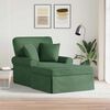 vidaXL Chaise Lounge med Kjol Jungelgr&ouml;n 91 x 157 x 91 cm Ribbad Tyg