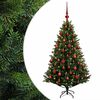 vidaXL Konstgjord julgran med kulor 120 cm 150 LED-lampor Varmvit