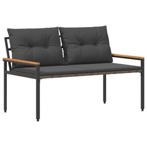 vidaXL Utomhusb&auml;nk 2 -Seater 116 x 67,5 x 72 cm konstrotting M&ouml;rkgr&aring;
