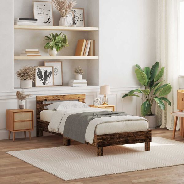 vidaXL S&auml;ngram Gammalt tr&auml; 90 x 200 cm Konstruerat tr&auml;