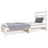 vidaXL Utdragbar dagb&auml;dd vit 2x(90x190) cm massiv furu