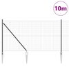 vidaXL Stängsel med stolpe Grå 1 x 10 m Stål och PVC