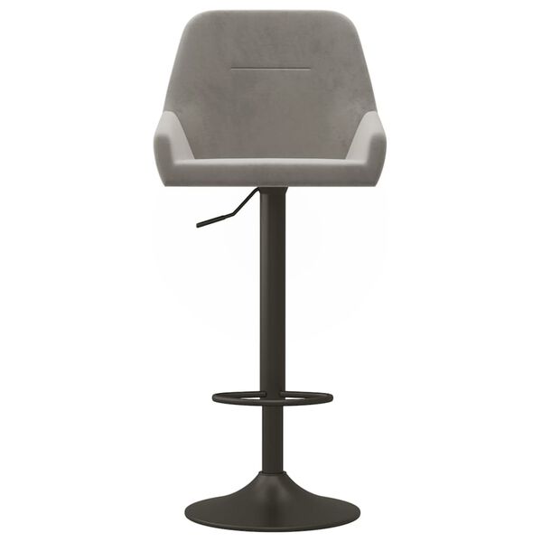 vidaXL Barstolar 2 st ljusgr&aring; sammet