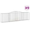 vidaXL Gabioner b&aring;gformade 9 st 400x50x100/120 cm galvaniserat j&auml;rn