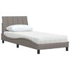 vidaXL Bed with Mattress "Hanko" Taupe 80x200 cm Fabric