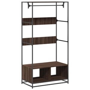 vidaXL Garderob brun ek 90x50x180 cm konstruerat tr&auml;