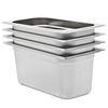 vidaXL Gastronormkantiner 4 st GN 1/3 150 mm rostfritt st&aring;l