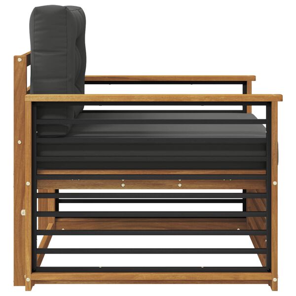 vidaXL Utomhussoffset Massivt akaciatr&auml; och polyester Naturf&auml;rg