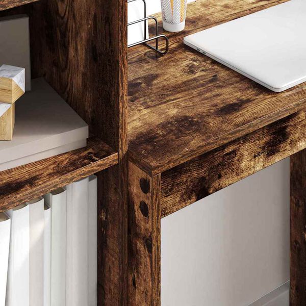 vidaXL Skrivbord med l&aring;da 2 pcs R&ouml;kt ek