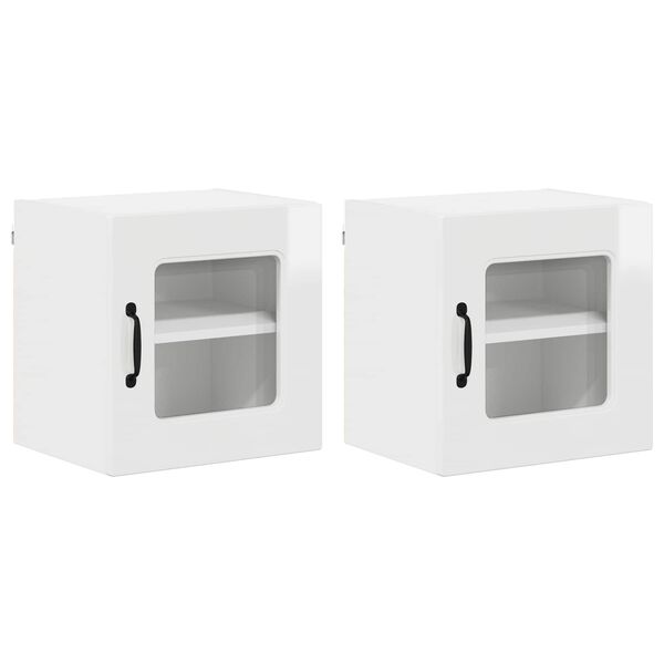 vidaXL K&ouml;kssk&aring;p Kalmar 2 pcs H&ouml;gblanka vita 40 x 31 x 40 cm