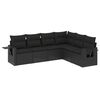 vidaXL Loungegrupp med dynor 6 delar svart konstrotting