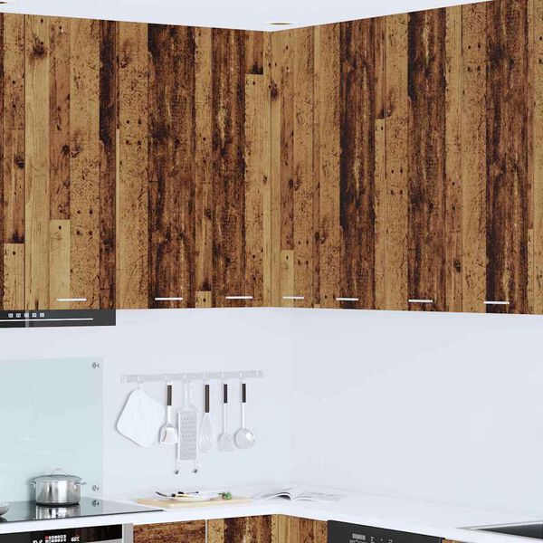 vidaXL H&auml;ngande sk&aring;p med lagring Gamla tr&auml; och vit 57 x 57 x 100 cm