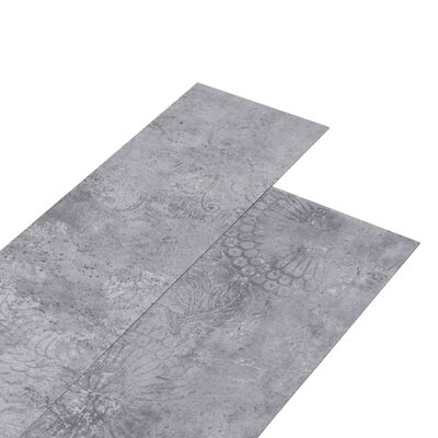 vidaXL Ej självhäftande PVC-golvplankor 5,26 m² 2 mm cementgrå