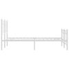 vidaXL S&auml;ngram med huvudgavel och fotgavel vit metall 120x190 cm